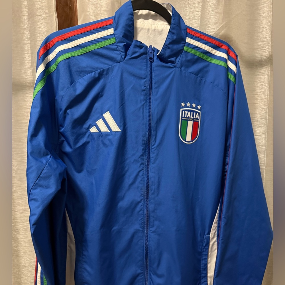 Adidas Italy Windbreaker Anthem Jacket - Like New Reversible